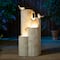 Glitzhome® 31.75" Beige 4-Tier Dandelion Texture Vase-Shaped Ceramic Outdoor Fountain with LED Light